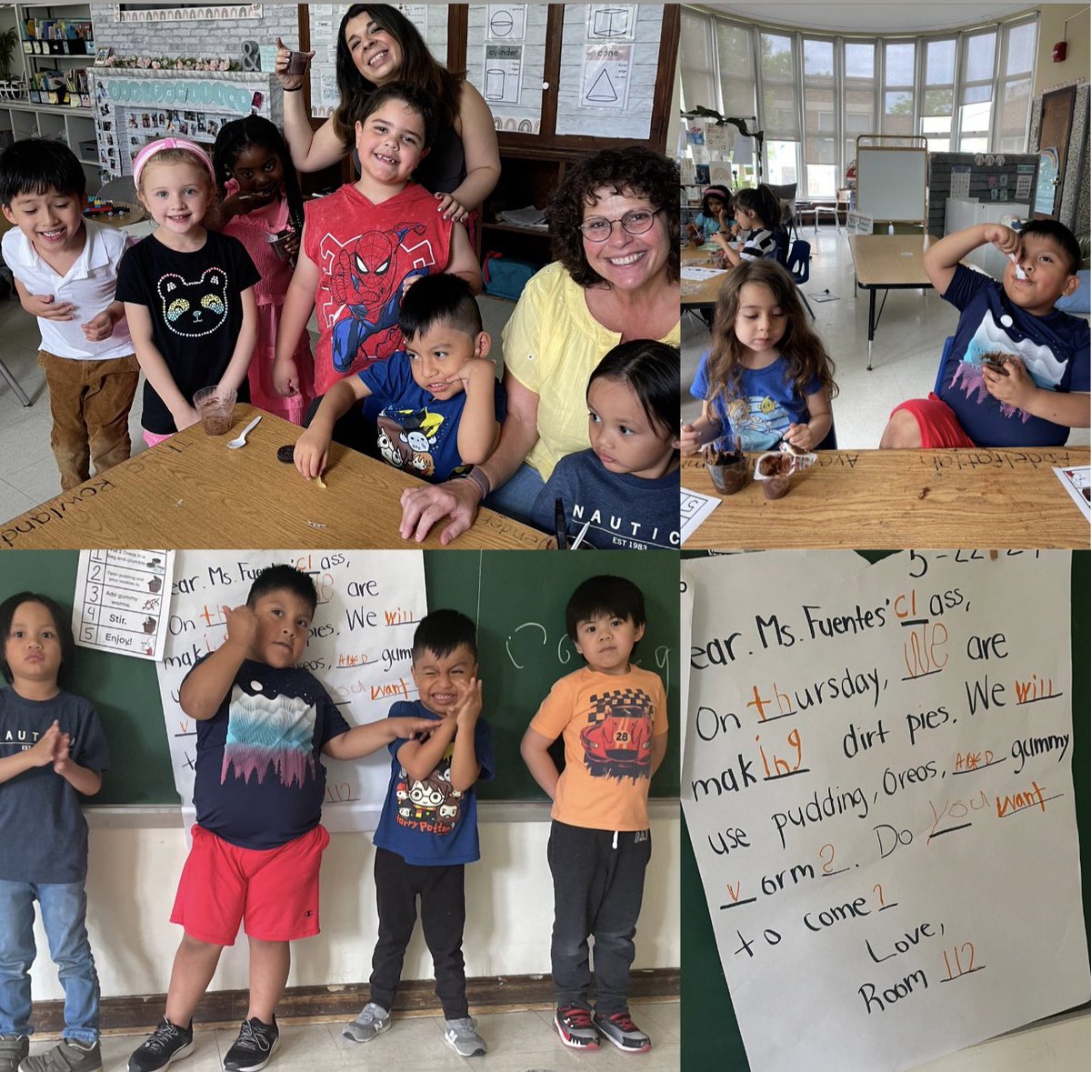 MsFuentes2023's tweet image. We were invited to our buddy class today to make mud pies 😋🐛🥧 @OssiningSchools @SpEdAstDirector @ParkPrinc @EMercadoAP @MsTharas @ElizabethA49149 Thank you for having us!