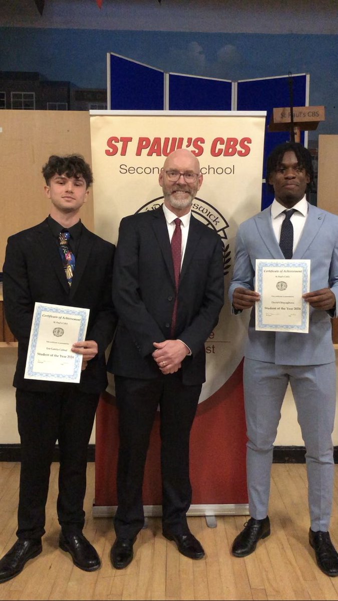 thebrunnerD7's tweet photo. Congratulations to our 6th Year Graduates 2024 👨🏻‍🎓 They are a credit to their families and to the school. And well done to Lio and David the co-recipients of the St Paul’s CBS Student of the Year 2024 Award! 📜 🏆 ⁦@ERSTIRELAND⁩ https://t.co/bDhsZtEN51