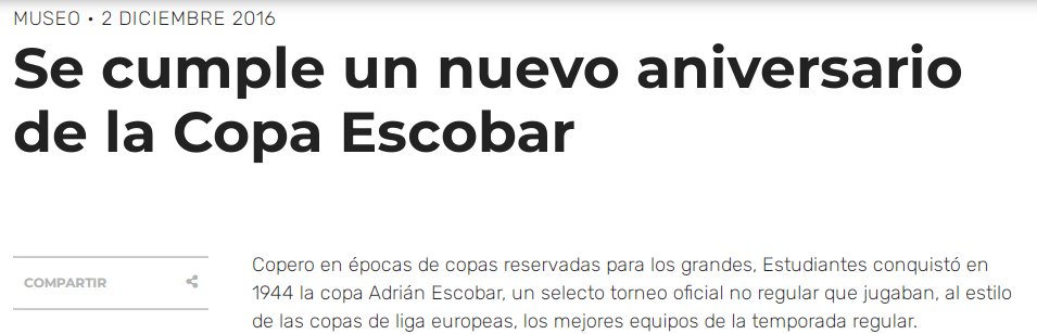 Iago7edlp's tweet image. ❔Página oficial de #Eldp y su ambigüedad:
En la pestaña de logros se cuenta al torneo como NO regular (Foto 1), sin embargo, al rememorarlo en el año 2016 no escatima en halagos para describirlo (Foto 2).
¿Hay algún motivo implícito para no contarlo como un torneo oficial?