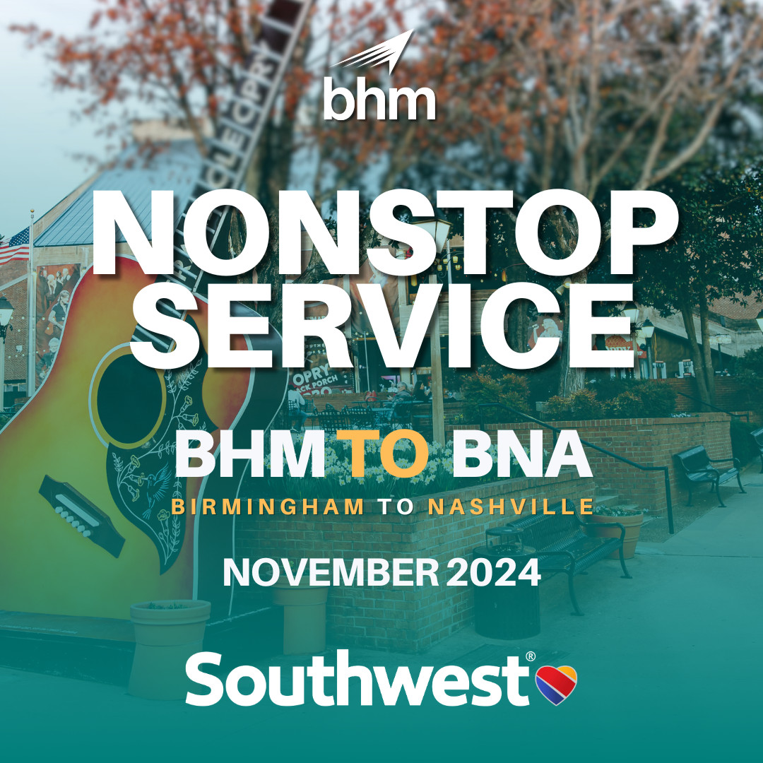 BHMAirport's tweet photo. Who guessed the surprise and already knows the great news? 👀
Southwest has added TWO new nonstops this fall! 🤩✈️
Book your flight at https://t.co/nyq7qSNI1W
#BHMtoPHX #BHMtoBNA #FlyBHM #BirminghamAirport #travel #NonStopFlights #FlyDirect #GetThereFromHere https://t.co/f4xT69QII9