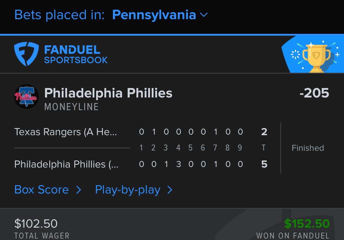Congratulations to all of my @HallofFameFund investors and followers on a free MLB investment winner! 💰Phillies ML As mentioned, the #StraightUpTX fell into a few unfortunate situations today, thank you for all the support!