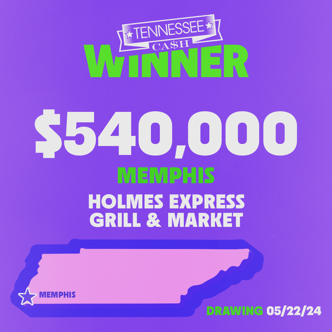 TNLottery's tweet photo. Give it up for the player in Memphis who won $540,000 from last nightβs Tennessee Cash drawing by matching all five numbers plus the Cash Ball!π The winning ticket was purchased at Holmes Express Grill & Market. Congrats! π
#TNLottery #GameChangingFun #TennesseeLottery https://t.co/rEs4XeyFzz