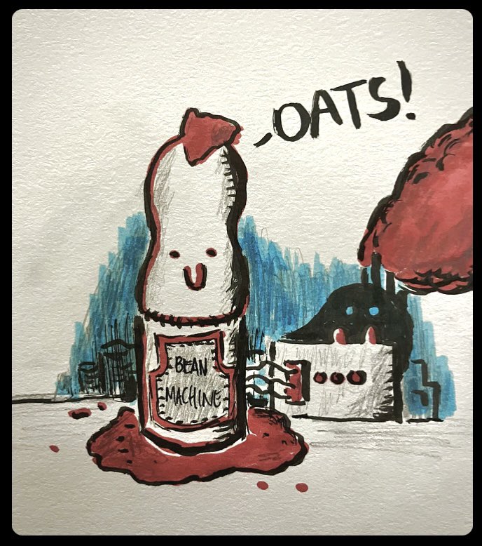 Idle drawing of The Bean Machine which powers <a href="/beansaladpod/">Three Bean Salad Podcast</a>