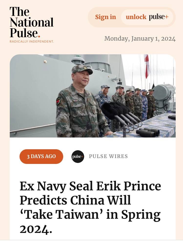 Based on the fact China has the Island surrounded, Erik is starting to look correct in his prediction that China may act very soon. I believe they will begin by hacking the island and then cutting them off from vital resources by sea. What do you think?