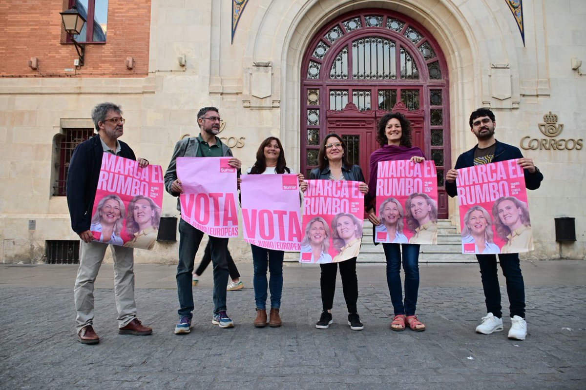 EstherGilSumar's tweet photo. La provincia de #Cádiz #MarcaElRumbo para las europeas. 

Iniciamos la campaña de @sumar con ilusión y compromiso por una #Europa más justa, verde, feminista y solidaria. https://t.co/VAU2jvAvJ7