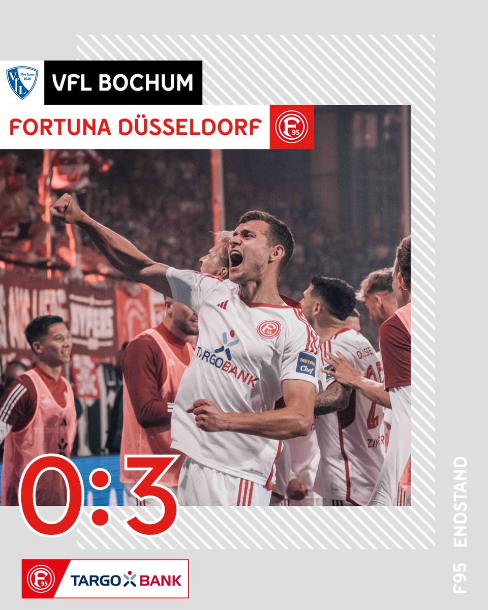 AUSWÄRTSSIEG IN BOCHUM 😍
Wir gewinnen das Relegations-Hinspiel mit 3:0 👏
Ihr seid unfassbar, Jungs 🙏

#f95 | 🔴⚪️ | #BOCF95 (90.+4)