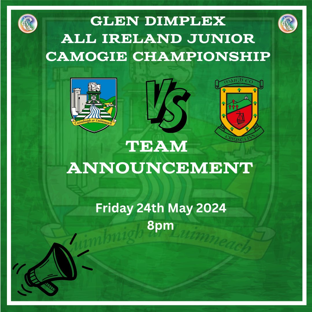 📣 TEAM ANNOUNCEMENT 📣 The Limerick Senior Camogie team to face Kilkenny and the Limerick Junior team to face Mayo in Saturdays double header will be announced at 8pm tomorrow evening. Tickets 🎫 universe.com/embed2/events/…