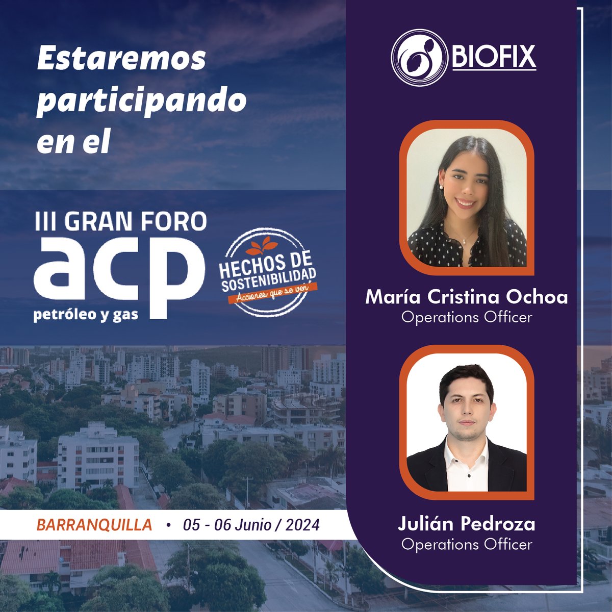 📢 ¡Nos complace anunciar nuestra participación en el III Gran Foro ACP: Hechos de Sostenibilidad!

📅 Fecha: 5 y 6 de junio
📍 Lugar: Barranquilla

¡Encontrémonos allá para hablar de sostenibilidad empresarial y compensación! 🌍💡

#ForoACP #Sostenibilidad #TransiciónEnergética