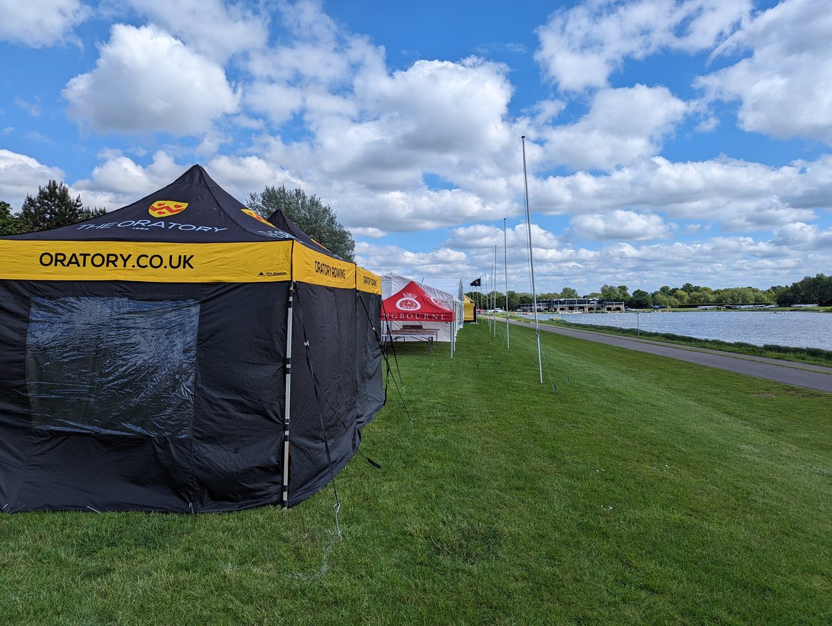 @OratorySport tents ready @nsr_uk amongst some friendly local competition @SESBC @PangCollSport 🌞🏅