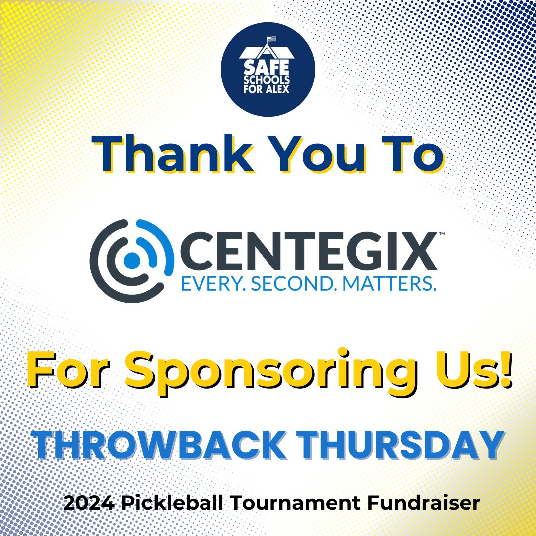 maxschachter's tweet photo. Thanks to all the sponsors who helped make this year's Pickleball Tournament Fundraiser possible! A special shout out to Centegix for supporting our mission to keep kids safe in school.   #SafeSchoolsForAlex #SchoolSafety #Pickleball #Tournament #Sponsors @_Centegix https://t.co/eZjKYX8ZxQ