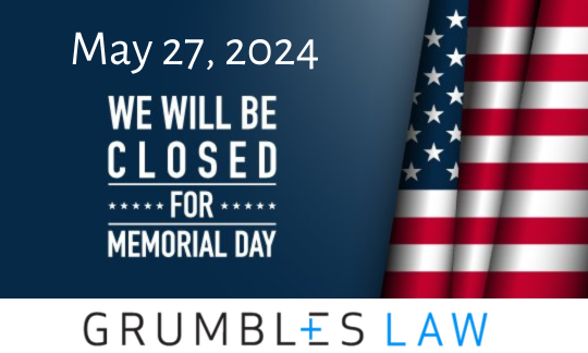 GrumblesLaw's tweet photo. Our office will be closed Monday to observe Memorial Day. Please have a safe holiday weekend. https://t.co/BHd0YnIbX3