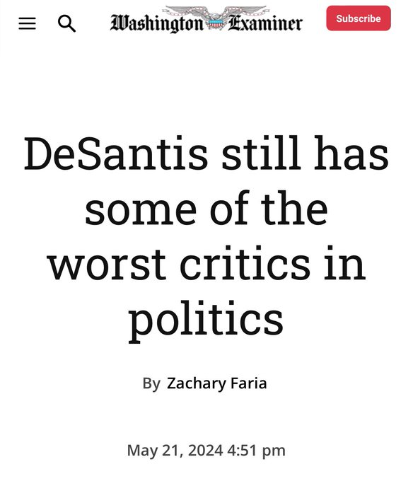 .@GovRonDeSantis flipped Florida on its head and made it a solid red state that is competently run with little Democratic opposition, and his successes are vindicated with each weak attack liberal media facilitates against him. #Florida #FlaPol