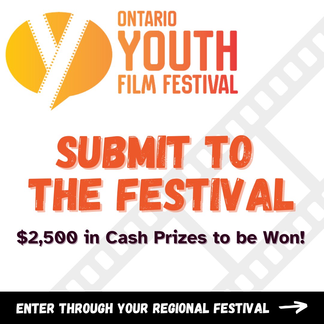 OntarioYFF's tweet photo. 🎬Are you an Ontario high school student, ready to compete against top filmmakers from across the province?
🎞️Submit a short film to your regional festival for a chance to be part of this next-level film fest- the #OYFF!
It's FREE and easy to enter your regional festival ➡️ https://t.co/e78yWxPBjW