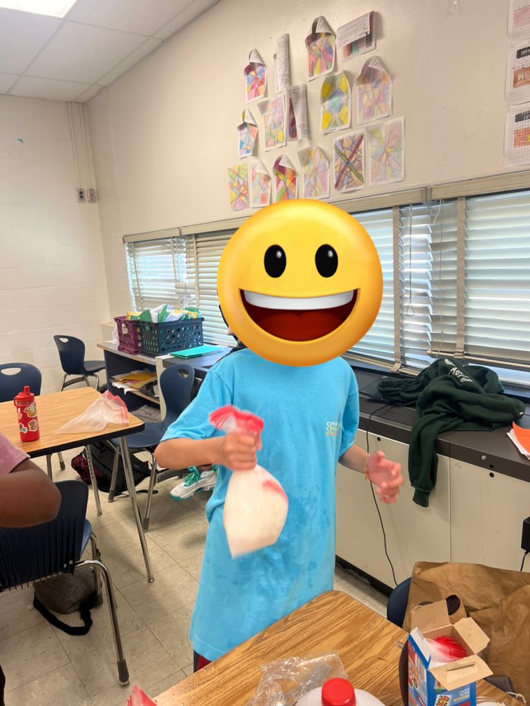 nrleepson's tweet photo. What do you do on a hot day? We make ice cream!!!! #STEMclub https://t.co/txCIRD3EJc