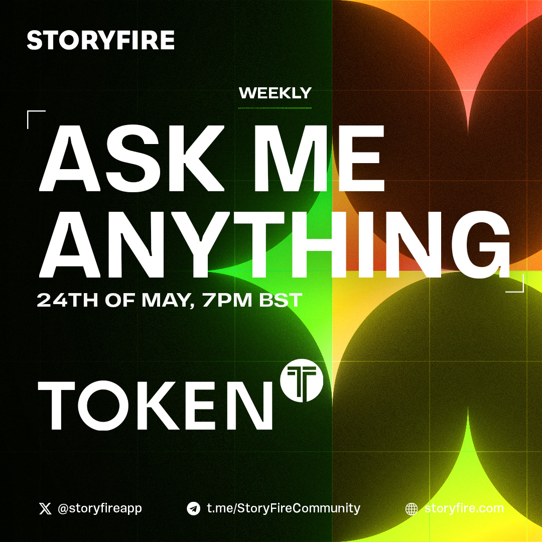 🎙️ Join Our Upcoming StoryFire Spaces with guests @tknevents! 🎮 This week we will be discussing StoryFire and Token Events partnership, Web3 gaming, music and much more! 🚀 🗓️ Date: Friday 24th May ⏰ Time: 7PM BST / 10PM GST / 1PM CT 📍 Location: x.com/i/spaces/1gqxv… Set