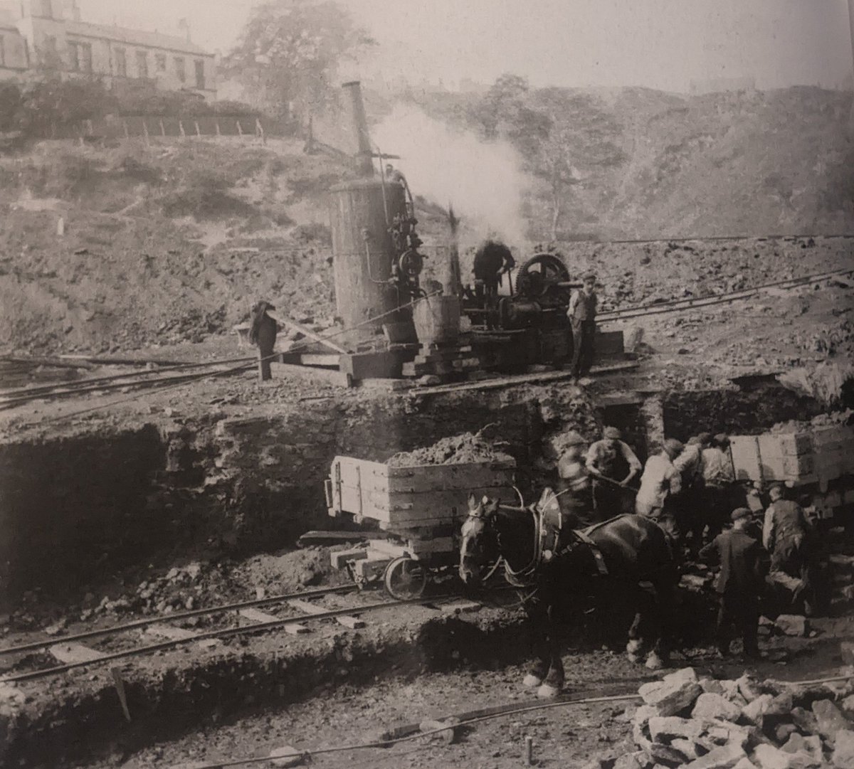 Construction of Ouseburn culvert, 1906-1907 using horsepower