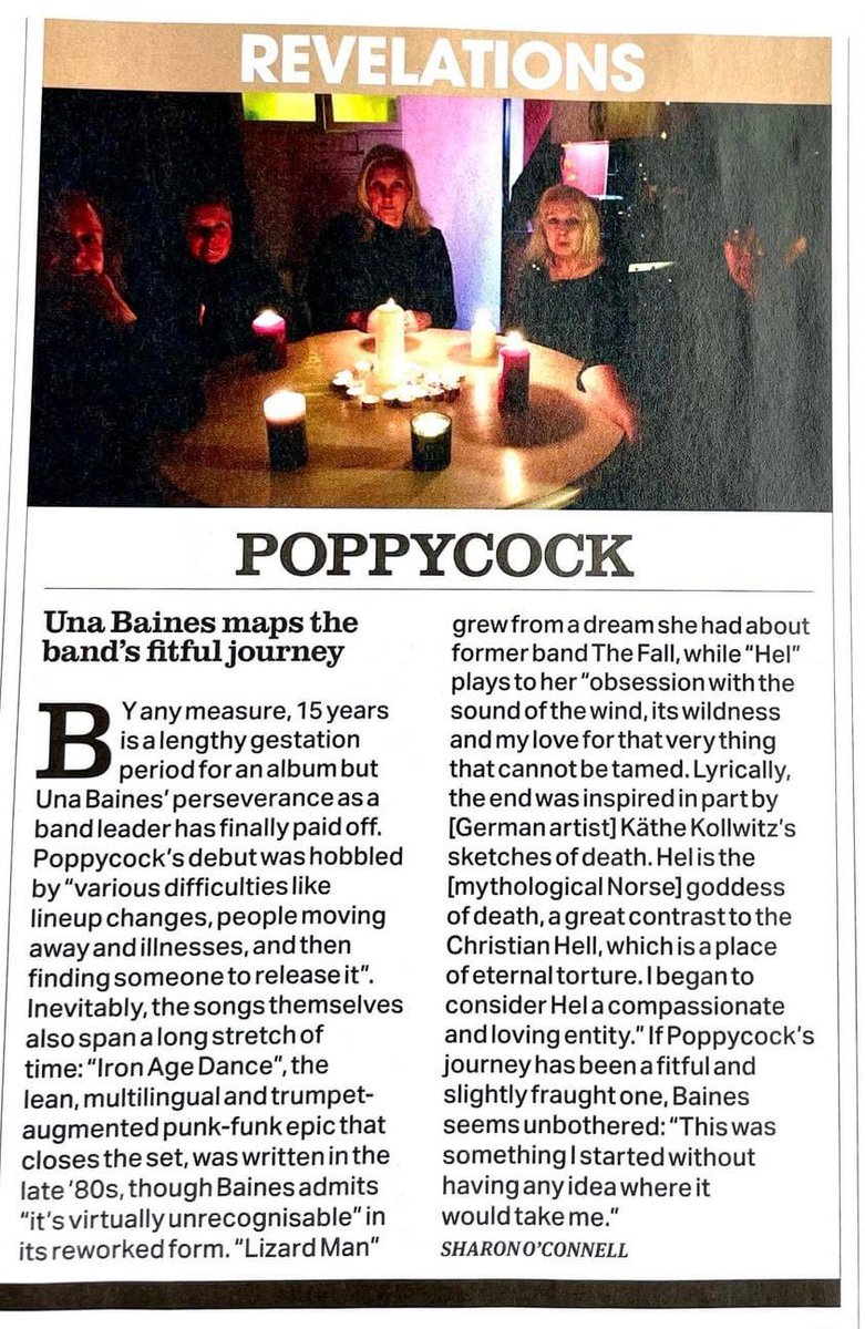 OUT THIS FRIDAY! The debut album from Poppycock, which marks the return of Una Baines - co-founder of both The Fall and Blue Orchids Here's a link to order: poppycock.bandcamp.com/album/magic-mo… And enjoy this piece from Uncut!