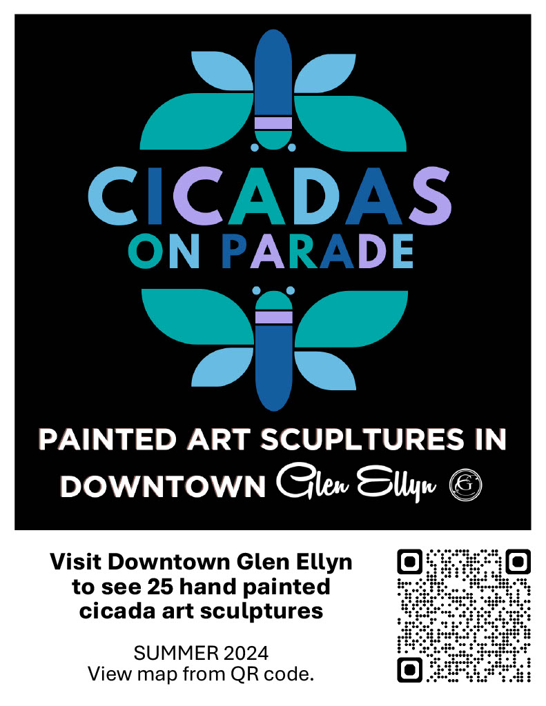 Embrace the summer of the cicada. Arriving on Memorial Day weekend through the end of the summer, twenty-five hand painted cicada sculptures will be lining the streets in flowerpots, windows and trees throughout Downtown Glen Ellyn.

downtownglenellyn.com/events-calendar