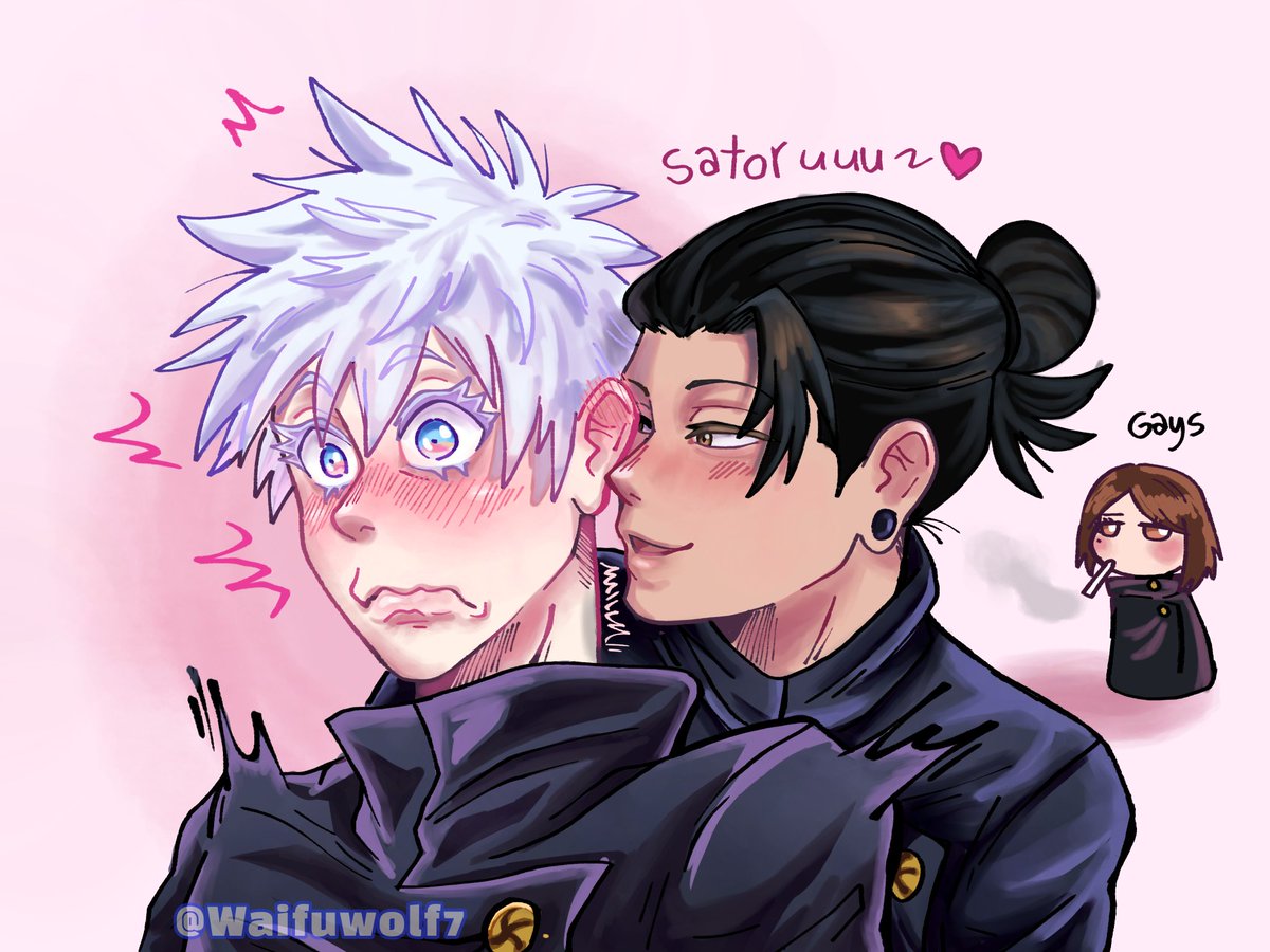 Waifuwolf7's tweet photo. Geto likes to tease Gojo
#satosugu #jjk https://t.co/OxOtkRtPLK
