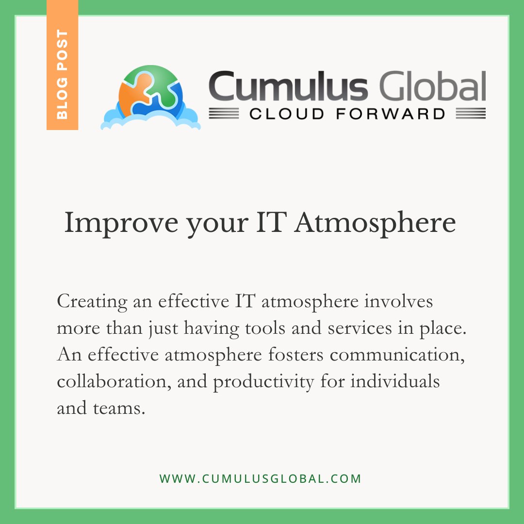 Read our new blog post and learn how to assess your IT services and solutions to improve your business's IT atmosphere. hubs.ly/Q02yfY0b0 

#SmallBusiness #ITServices #ITAtmosphere #ManagedCloudServices #ManagedSecurity