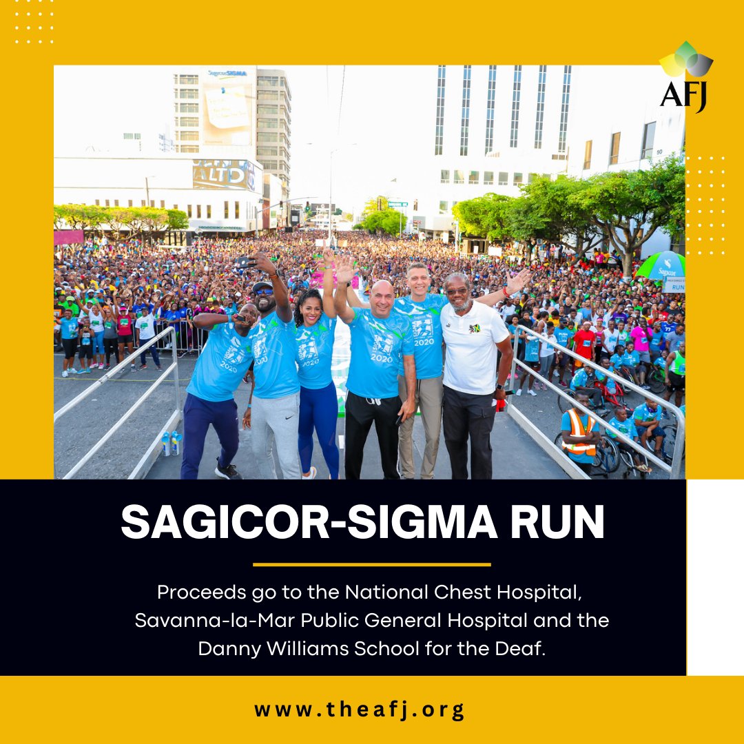 Join us in supporting charity runs like the @SagicorJa Sigma Run in Kingston, Jamaica. Every step you take helps fund essential health and education initiatives. Support the AFJ Discretionary Grants today. #SagicorSigmaRun #RunForACause #Support #Health #Education #afj #donate