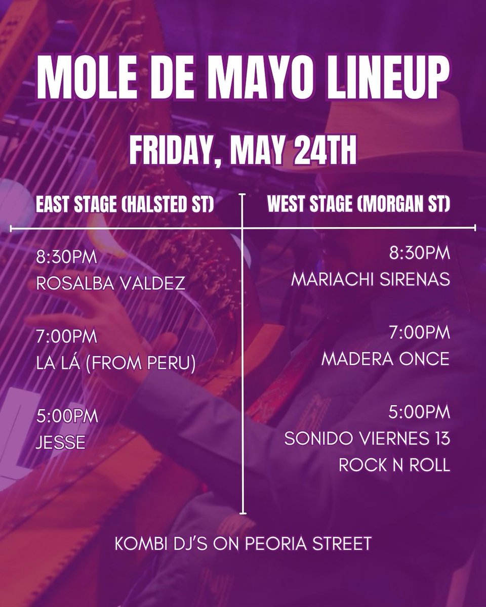 For those in Chicago, the Mole de Mayo fest starts tomorrow and, of note, the wonderful Peruvian artist La Lá is playing (I especially recommend her 2021 album 'Mito'). Live music, lucha libre, mole... goated fest