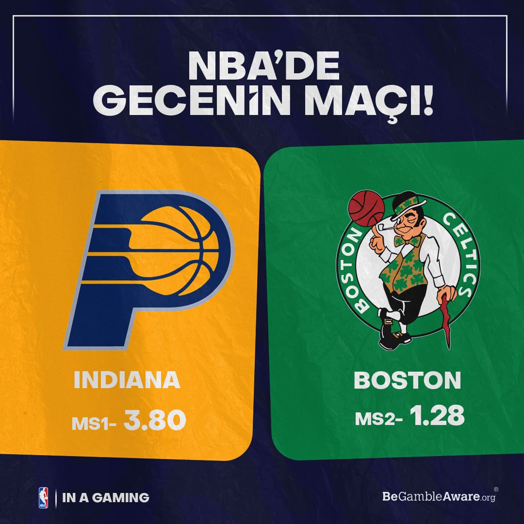 🏀 NBA'de gecenin maçı. 🆚 İndiana x Boston 🔥 Basketbol'un Zirvesi NBA, özel oranlarıyla In a Gaming'de! 📲 inagaming.live/twitter