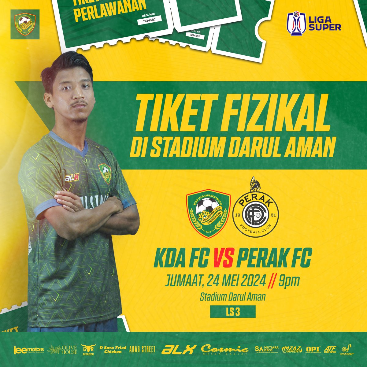 kda_fc's tweet photo. 🔰 INFO TIKET PERLAWANAN DI STADIUM DARUL AMAN 🔰
Penyokong boleh mendapatkan tiket fizikal perlawanan #LS3 KDA FC menentang Perak FC di Stadium Darul Aman hari ini. Tiket dijual di Kaunter B & Kaunter F.
#LigaSuper2425 #LS3 #KDAPRK https://t.co/Xp3sOjUnkp
