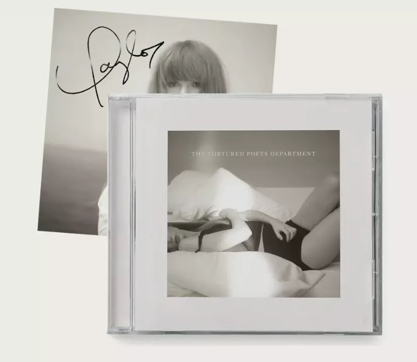 🚨 GIVEAWAY For a chance to win a signed CD of “The Tortured Poets Department” purchase the digital version and share this post! (US only) 🔗 store.taylorswift.com/collections/di…
