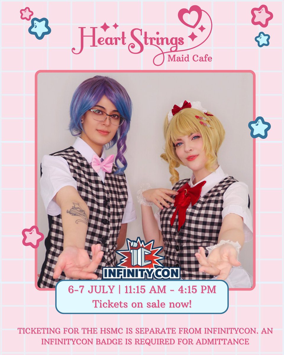 HeartstringsMC's tweet photo. Konnichiwa, Goshujin-sama~!🎀
Tickets for our enchanting appearance @InfinityConFL are now on sale! 🎟️✨
Enjoy delicious treats, delightful company, and unforgettable memories! 
Click the link in our bio for tickets, we look forward to serving you~! 💌 https://t.co/M8M4PIu0s0