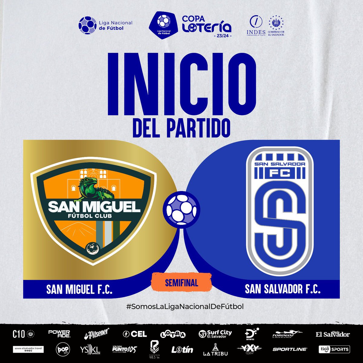 ¡Inició el partido! ⚽️👏🏼

San Miguel F.C. 🆚️ San Salvador F.C.   

#SomosLaLigaNacionalDeFútbol