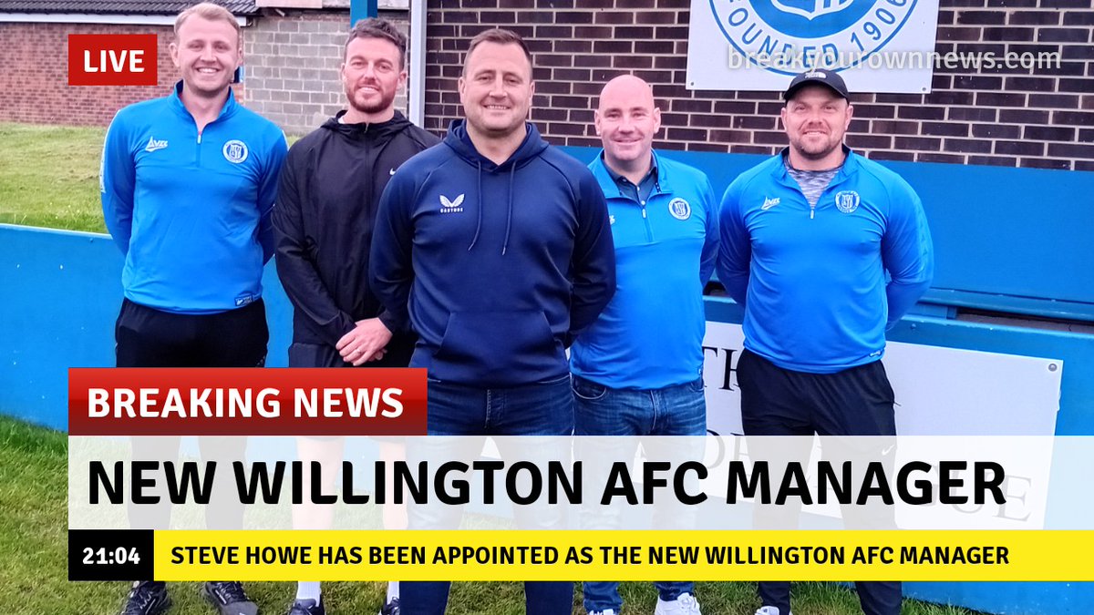 Willington AFC are both pleased &amp; proud to announce our new management team. Steve “Howey” Howe will be heading up our new management team with the backing of Lee Genner , Danny Lee , Lewis Graham &amp; Chris Storey! Welcome to the club lads , let’s get this party started