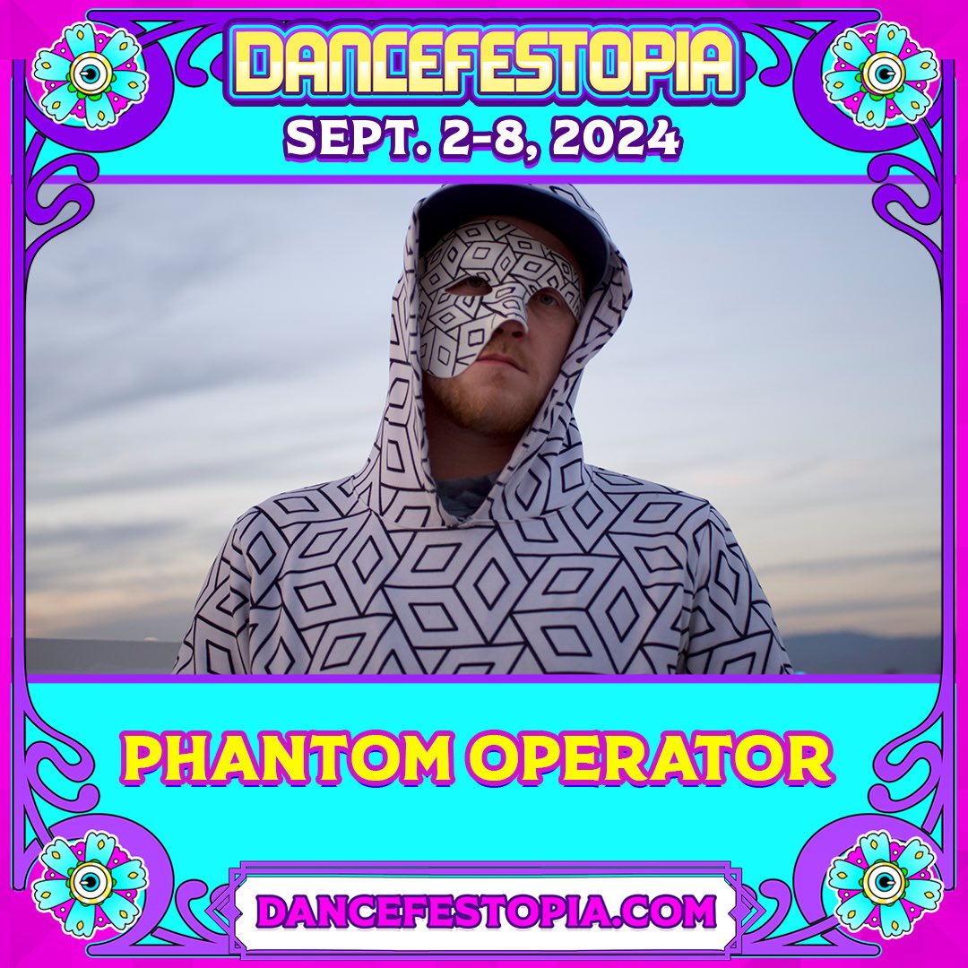 Phantom0perator's tweet image. We going back to @Dancefestopia again!! Excited to bring new music, visuals and merch to Kansas! 

Use Promo Code : PHANTOMOPERATOR