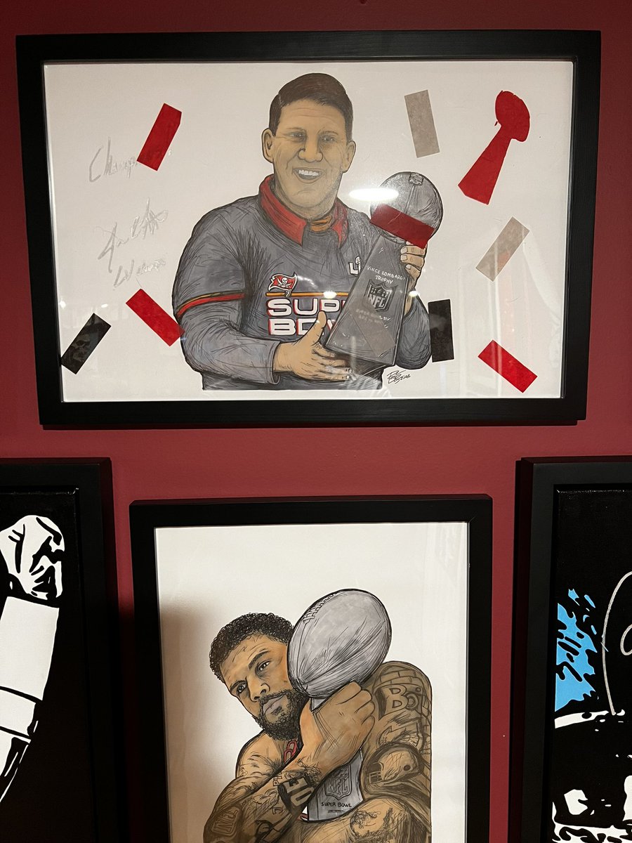 Redid the @Buccaneers Wall of Champions in the #PsychWard today. I’ve been staring at it for months thinking something was missing. Then it hit me, it needed my best friend and the best damned GM in the biz @jasonrlicht on it. So it placed him at the top, where he belongs!!