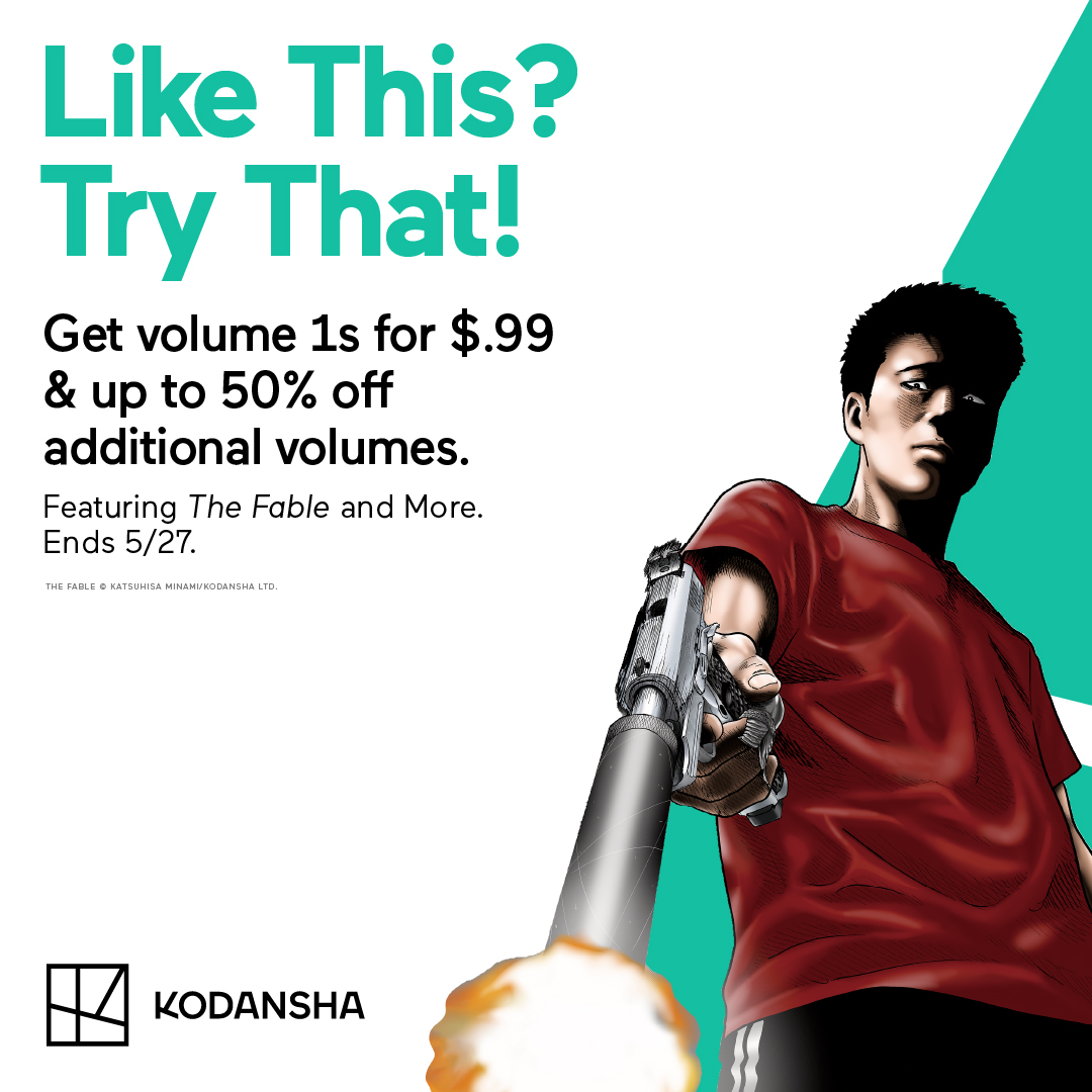 Get $.99 Vol 1 of: 🐯Golosseum🐯 By Yasushi Bab 👊These “peacemakers” transform world war into a martial-arts free-for-all! Get $0.99 vol. 1 and Up to 50% off additional vols with our Like This. Try That! The Fable sale!: ow.ly/2sRI50RT8z3