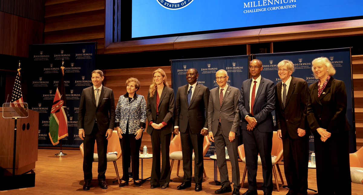 Senior Adviser on International Climate Policy John Podesta spoke with President @WilliamsRuto of Kenya at the @SAISHopkins event to mark the launch of the U.S.-Kenya Climate and Clean Energy Industrial Partnership. #USKentaPartnership #ClimateAction