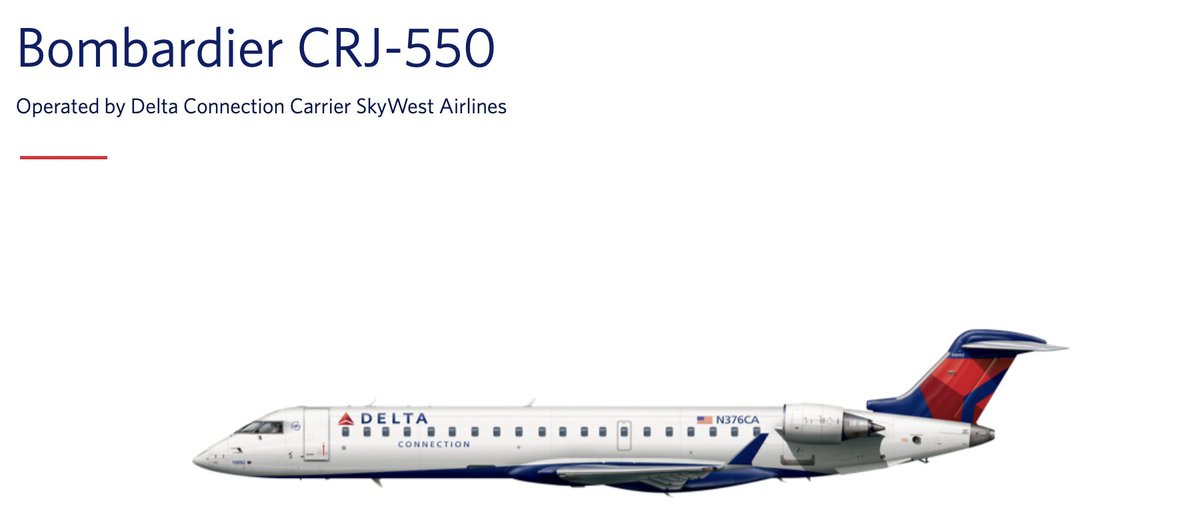 Cirium Diio schedules show @Delta's introducing the CRJ550 on the Salt Lake City-West Yellowstone route on July 31. However, the plane is only scheduled that one day so this may be a placeholder. SkyWest execs have said they plan to introduce the 550 with Delta this summer.