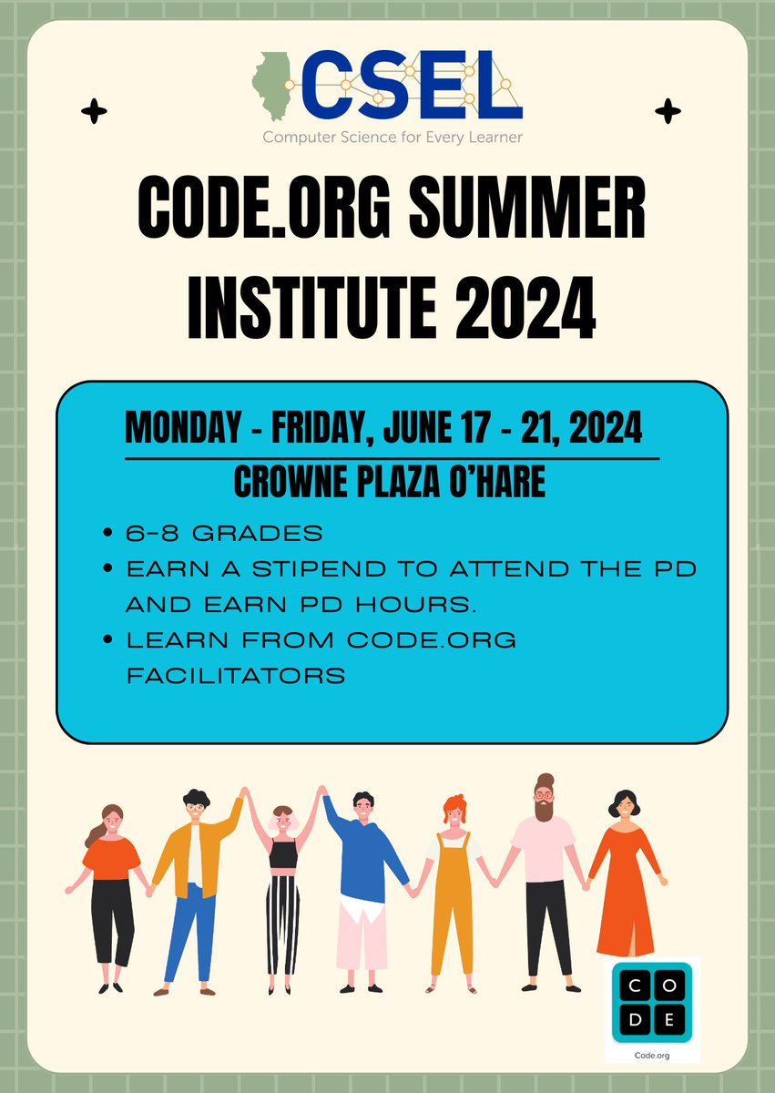 There's still a chance for middle school educators to be part of our summer Computer Science cohort! Earn a stipend & PD hours, gain top-notch training from Code.org, and more! Learn more: code.org/professional-l…