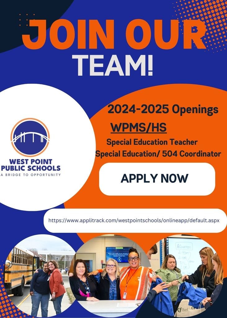 Join our team! Apply today! applitrack.com/westpointschoo…