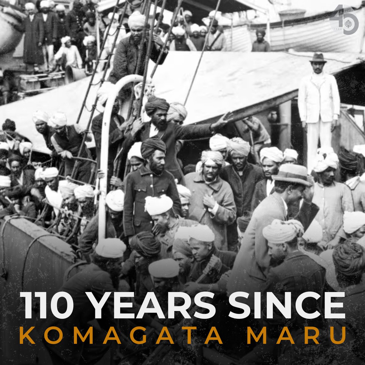 110 years ago today, the Komagata Maru, renamed as Guru Nanak Jahaz, arrived in Vancouver carrying 340 Sikhs, 24 Muslims and 12 Hindus from Punjab. Their hopes for a new life were shattered by racism and discrimination as they were met with hostility. Upon return, they were fired