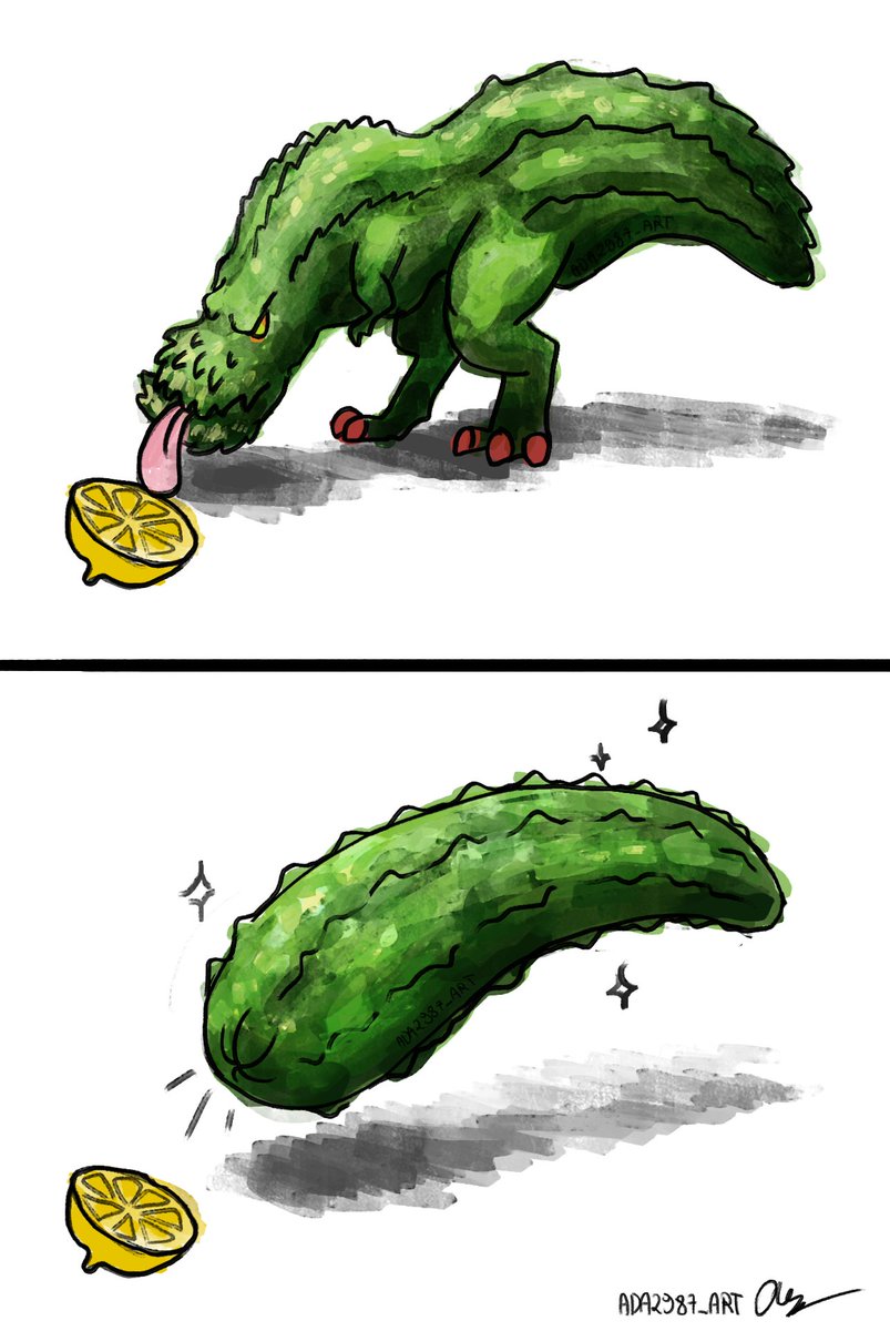 Ada2987_art's tweet photo. My little contribution to lemon tasting, while it lasts 🍋 #monsterhunter #deviljho https://t.co/yD8DYhnK08