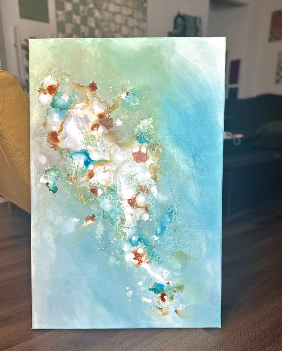 kelsotheartist's tweet photo. "dancing koi" 24x30 

30% off on my site now https://t.co/BbpMXfvDpL