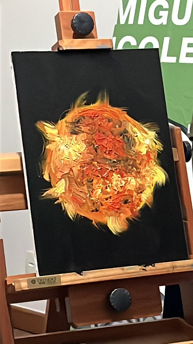 Óleo em tela: o Deus Sol gerando suas tempestades! Da série de pinturas em homenagem as explosões solares e as Auroras causadas por elas duas semanas atrás, as maiores em mais de 20 anos!