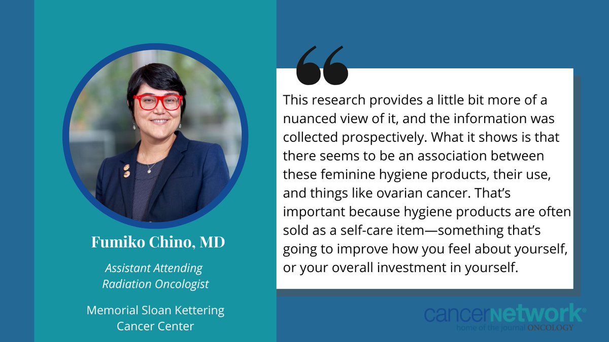 📖 @fumikochino spoke about the recently published study linking talcum powder to ovarian cancer. #gyncsm Read the full interview here ⬇️ cancernetwork.com/view/sister-st…