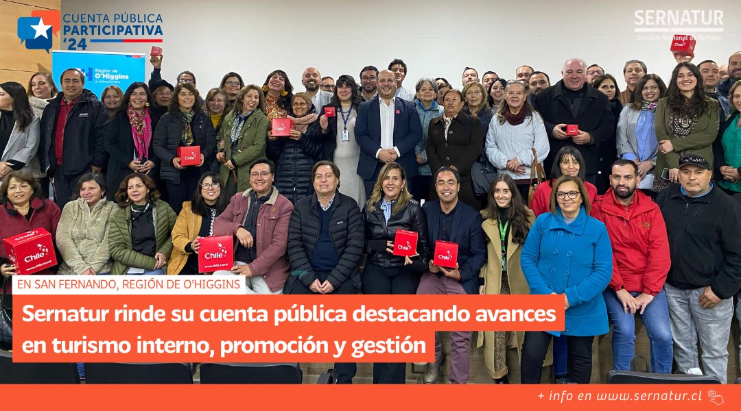 Con el fin de descentralizar el acceso a la información del turismo nacional en sus diversos ámbitos, nuestra Cuenta Pública Participativa se realizó en la comuna de #SanFernando, O’Higgins.

🙌 Conoce más detalles en bit.ly/4bO1mWN y dale play ▶️ youtube.com/live/8rLO9jjEv…