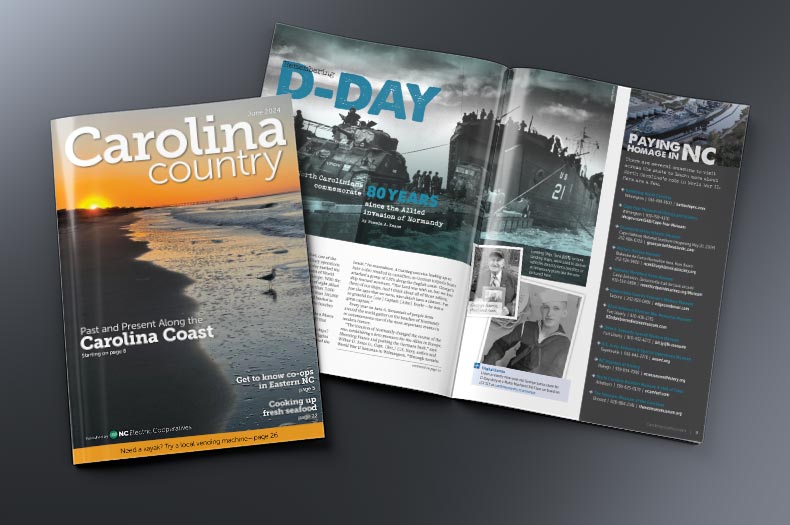 Watch for our June issue of Carolina Country magazine in your mailbox soon! In it, we remember D-Day. And we feature your stories packed full of love for Carolina beaches. Plus a number of seafood recipes like Bangin' Bang Bang Shrimp!