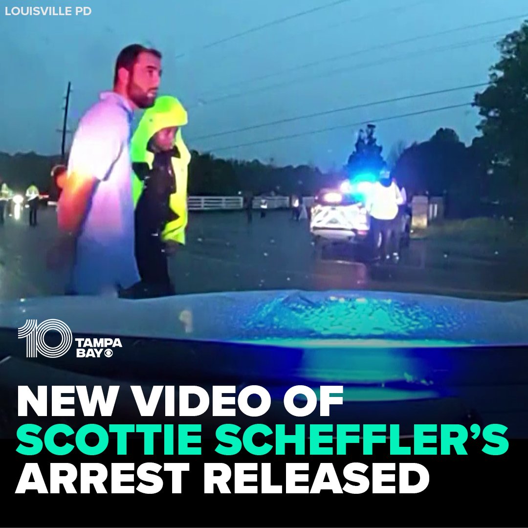 SCOTTIE SCHEFFLER UPDATE 🏌🚔 Dashcam video and video from a pole camera across the street somewhat captures what happened. The police officer who arrested Scheffler did not have his bodycam turned on and has been disciplined: wtsp.com/article/sports…