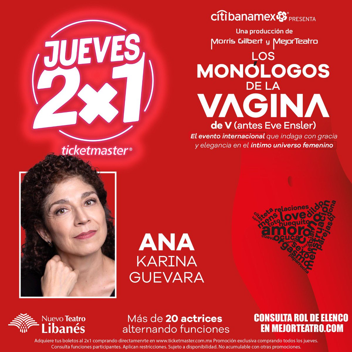 HOY habrá fiesta en el @TeatroLibanes con @MonologosVagMex Además hay 2X1 en @Ticketmaster_Me bit.ly/2x1Hoy23