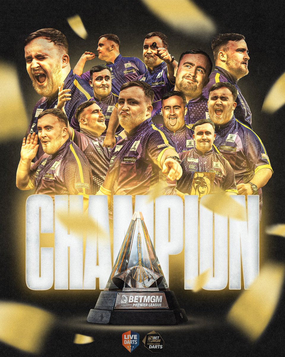 Live Darts (@livedarts) on Twitter photo 𝗧𝗵𝗲 𝘆𝗼𝘂𝗻𝗴𝗲𝘀𝘁 𝗺𝗮𝗷𝗼𝗿 𝘄𝗶𝗻𝗻𝗲𝗿 𝗶𝗻 𝗣𝗗𝗖 𝗵𝗶𝘀𝘁𝗼𝗿𝘆. 🏆
Luke Littler is the Premier League king ☢️👑 𝗧𝗵𝗲 𝘆𝗼𝘂𝗻𝗴𝗲𝘀𝘁 𝗺𝗮𝗷𝗼𝗿 𝘄𝗶𝗻𝗻𝗲𝗿 𝗶𝗻 𝗣𝗗𝗖 𝗵𝗶𝘀𝘁𝗼𝗿𝘆. 🏆
Luke Littler is the Premier League king ☢️👑