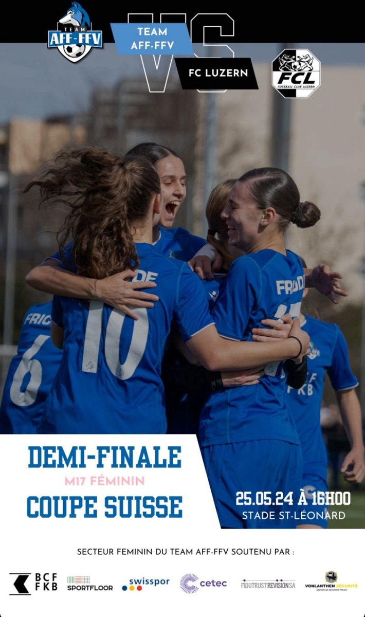 futboltherapist's tweet photo. If you're around Fribourg (🇨🇭) on saturday, don't miss out on our U17 girls match :
Swiss Cup semi-final for them ! #TeamAFF
(I'm sadly not in the region that day, go and support them for me please 🙏) https://t.co/DI9X4MZCC3